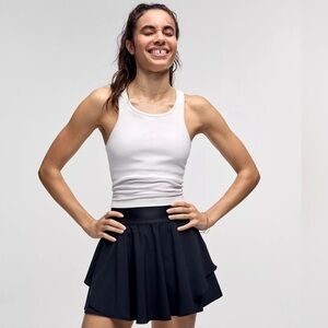 lululemon ebb to Street cropped  White Tank Top